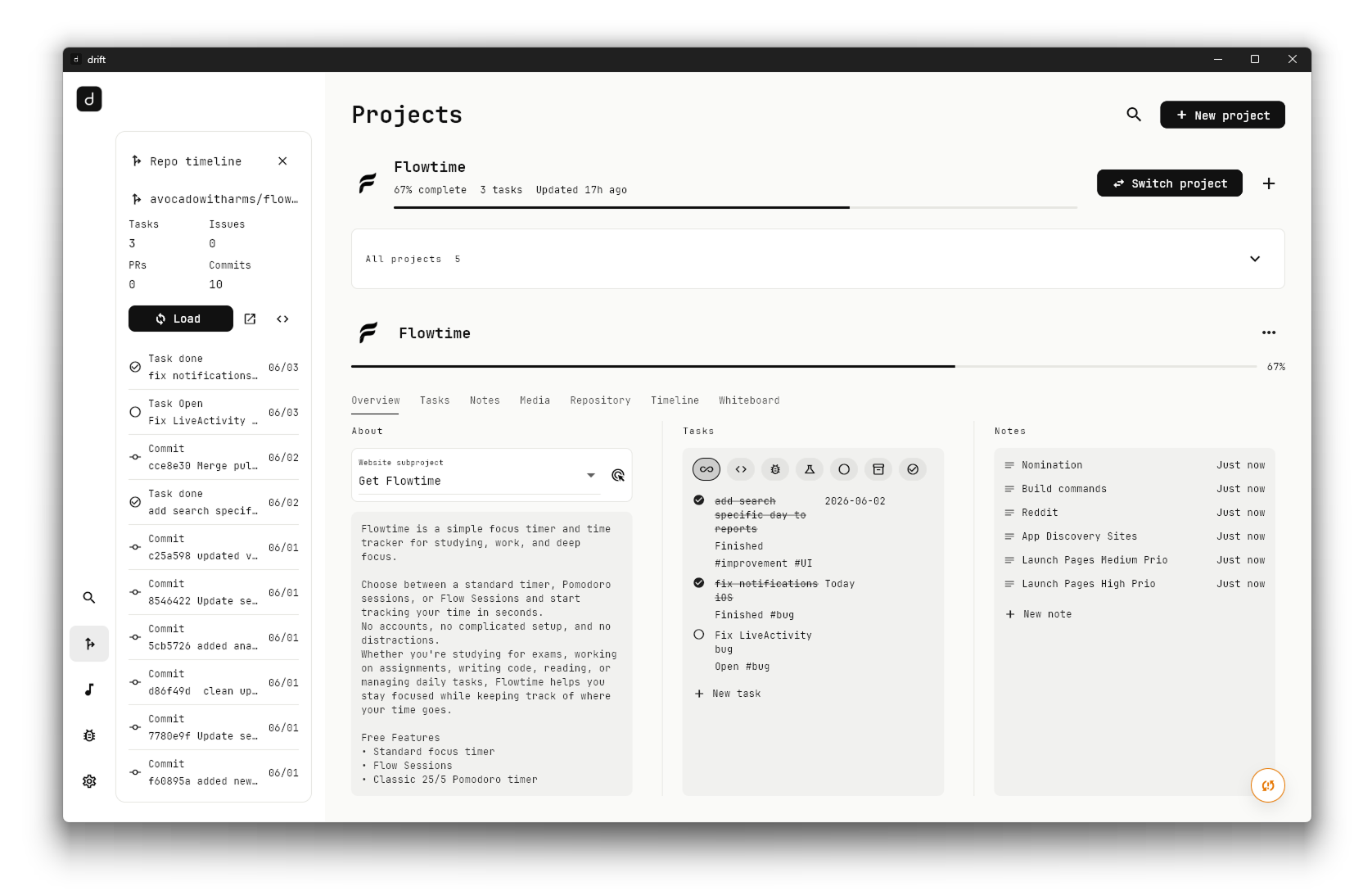 Drift workspace app preview